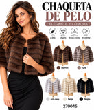 Chaqueta Corta de Pelo Sintético para Mujer - Elegante y Cálida-Ideal para Fiestas, Bodas y Eventos 270044 270045