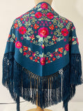 Mantón Flamenco Bordado con Flecos -Mantoncillo de Flamenca -Varios Colores Tk26