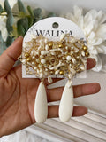 Pendientes flamencos de flor con lágrima -Largos llamativos y elegantes PEN1399 - FELIZ SHOPPING 
