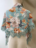 Mantón Rocío con Flecos madroño – Chal Floral Español tk-26-M