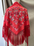 LD MANTON BORDADO PARA FLAMENCO ROJO