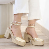 Esparto de Tacón Grueso con Plataforma de Yute 6106