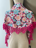 Mantón Rocío con Flecos madroño – Chal Floral Español tk-26-M