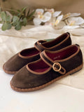Zapatos Mary Jane de Terciopelo-Elegancia Vintage y Máxima Comodidad N5801