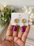 Pendientes artesanales de cuentas de colores – Diseño exclusivo zpen899