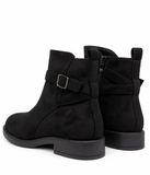 Botines de Mujer con Hebilla y Cremallera Lateral – Tacón Bajo, Cómodos y Elegantes 12353