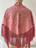 Mantón Flamenco Bordado con Flecos -Mantoncillo de Flamenca -Varios Colores Tk26