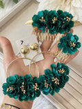 Conjunto Flamenco de Flores – Pendientes y Peineta - FELIZ SHOPPING 