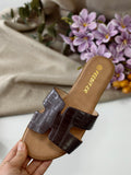 Sandalias Planas Mujer Diseño H con Textura MT16