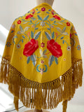 L01-270032 MANTONCILLO BORDADO FLAMENCO MOSTAZA