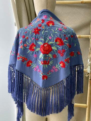 M00-1112003 MANTONCILLO BORDADOS FLAMENCO AZUL