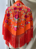 Mantón Flamenco Bordado con Flecos -Mantoncillo de Flamenca -Varios Colores Tk26