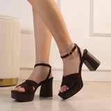 Sandalias de Tacón Ancho con Plataforma-Cómodas y Elegantes 6508