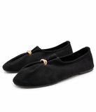 Bailarinas Mujer Elegantes con Adorno Dorado, Zapatos Planos Cómodos, Ligeros y Flexibles 6602b