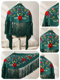 Mantoncillo Infantil Bordado de Flores con Flecos Estilo Flamenco para Feria y Fiestas 270071