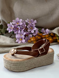 Sandalias Mujer de Plataforma Espadrilles con Suela de Yute 6019 6019B