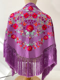 Mantón Flamenco Bordado con Flecos -Mantoncillo de Flamenca -Varios Colores Tk26