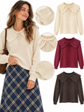 Jersey de Punto con Cuello Grande y Lazo – Talla Única 26989