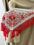 LA-MOD13 MANTONCILLO BORDADO  ACAPULCO GRIS CON FLECO CORAL  MANT6999