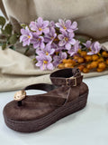 Sandalias Mujer de Plataforma Espadrilles con Suela de Yute 6019 6019B