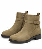 Botines de Mujer con Hebilla y Cremallera Lateral – Tacón Bajo, Cómodos y Elegantes 12353