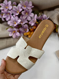 Sandalias Planas Mujer Diseño H con Textura MT16
