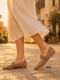 Bailarina de mujer estilo vintage con tachuelas -Zapato plano tipo Mary Jane