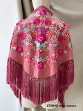 Mantón Flamenco Bordado con Flecos -Mantoncillo de Flamenca -Varios Colores 270032 - FELIZ SHOPPING 