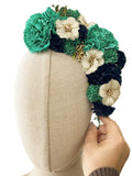 Corona de Flores Flamenca Hecha a Mano con Flores de Tela TK-26-f17