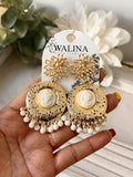 Pendientes flamencos vintage con medallón y flecos pen1199
