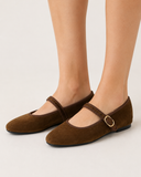 Bailarinas Mary Jane de terciopelo estilo retro -Cómodas combinables y disponibles en varios colores H9037
