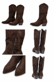 Botas Cowboy de Mujer con Bordado -Punta Fina y Tacón Ancho V-26