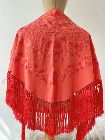 M04-270021 MANTON BORDADO FLRCO CORTO CORAL