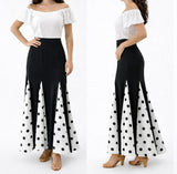 60105 Falda Flamenca con Lunares -Falda de Baile Flamenco de Cintura Alta