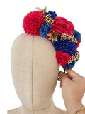 Corona de Flores Flamenca Hecha a Mano con Flores de Tela TK-26-f17