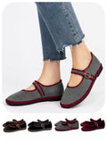 Zapatos Mary Jane de Terciopelo-Elegancia Vintage y Máxima Comodidad N5801