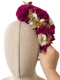 Corona de Flores Flamenca Hecha a Mano con Flores de Tela TK-26-f17
