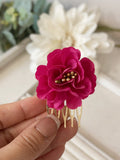 Conjunto Flamenco de Flores – Pendientes y Peineta - FELIZ SHOPPING 