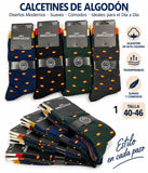 Calcetines de Algodón para Hombre 40–46 (12 pares )Diseños Divertidos y Variados