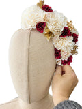 Corona de Flores Flamenca Hecha a Mano con Flores de Tela TK-26-f17