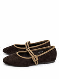 Bailarinas Mary Jane de Mujer – Zapatos Planos con Hebilla y Diseño Bicolor YR908