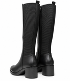 Botas Altas de Mujer con Tacón Ancho, Caña Elástica y Cremallera Lateral TF8922