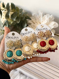 Pendientes flamencos vintage con medallón y flecos pen1199