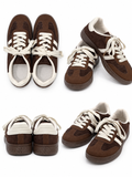 Zapatillas Casual Retro Combinadas de Mujer -Efecto Ante -Suela de Goma CC268