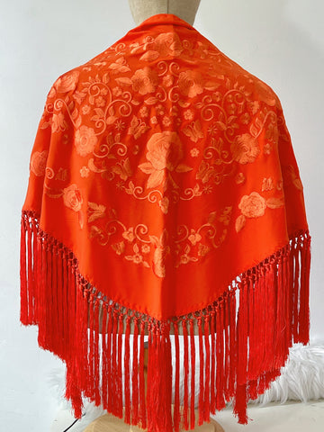 M04-270021 MANTON BORDADO FLRCO CORTO NARANJA