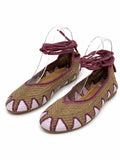 Bailarinas de crochet estilo bohemio con cordones N5810