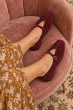 Bailarinas Mujer Estilo Mary Jane de Antelina con Hebilla Dorada -Zapatos Planos Elegantes con Fruncido -4 Colores P154