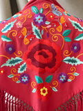 LM MANTONCILLO BORADO FLORE ROJO -ROJO 26 - FELIZ SHOPPING 