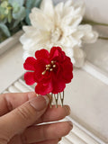 Conjunto Flamenco de Flores – Pendientes y Peineta - FELIZ SHOPPING 