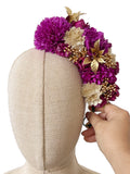 Corona de Flores Flamenca Hecha a Mano con Flores de Tela TK-26-f17
